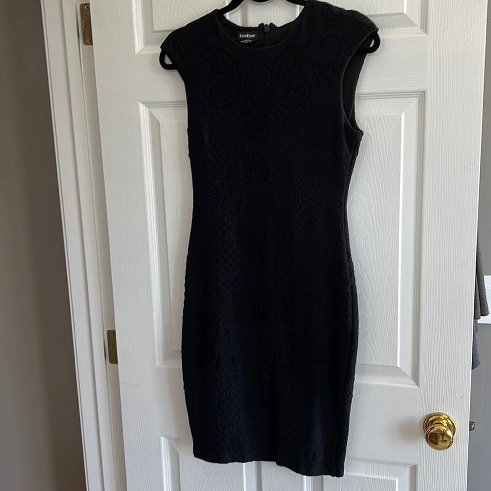 Black medium form fitted BEBE dress